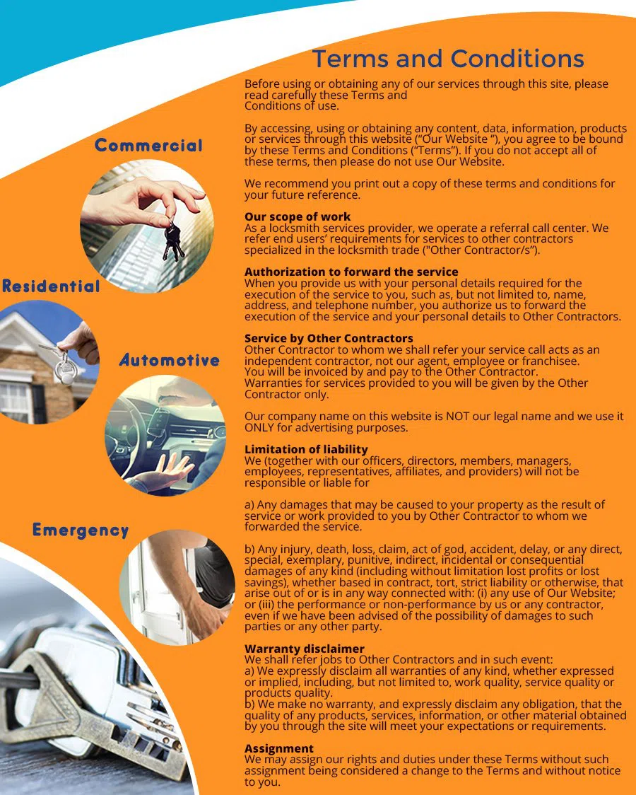 San Antonio Advantage Locksmith San Antonio, TX 210-780-6541 - TermsAndConditions